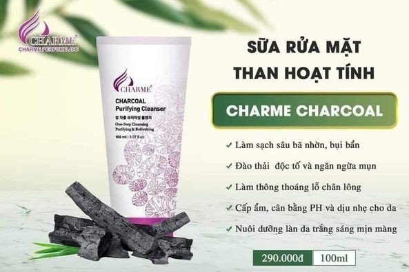 Sữa rửa mặt than hoạt tính Charme Charcoal