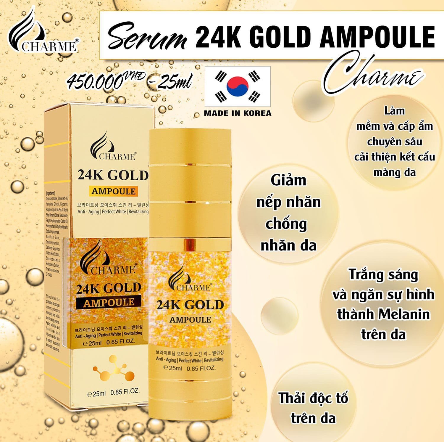 Serum vàng 24k Charme