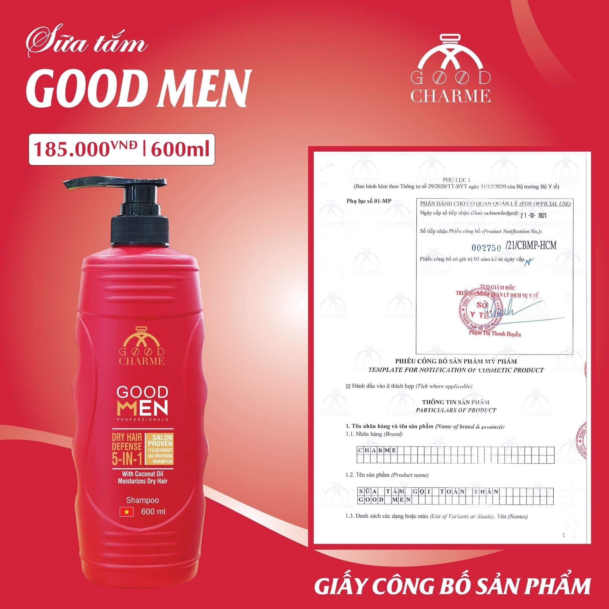 Sữa tắm gội 5 in 1 GOODMEN PROFESSIONALS dành cho NAM giới