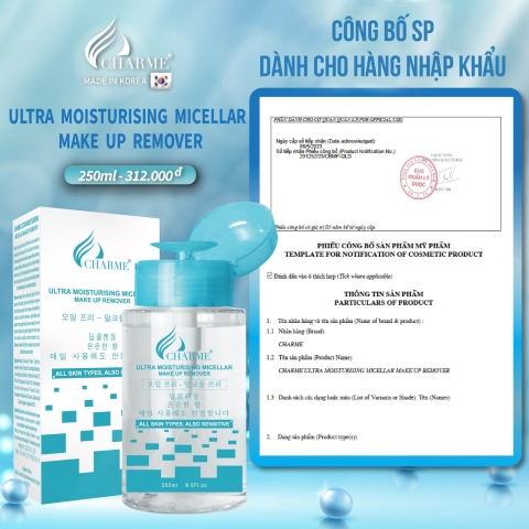 Nước Tẩy Trang 𝐂𝐡𝐚𝐫𝐦𝐞 𝐔𝐥𝐭𝐫𝐚 𝐌𝐨𝐢𝐬𝐭𝐮𝐫𝐢𝐬𝐢𝐧𝐠 𝐌𝐢𝐜𝐞𝐥𝐥𝐚𝐫 𝐌𝐚𝐤𝐞 𝐔𝐩 𝐑𝐞𝐦𝐨𝐯𝐞𝐫
