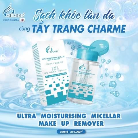 Nước Tẩy Trang 𝐂𝐡𝐚𝐫𝐦𝐞 𝐔𝐥𝐭𝐫𝐚 𝐌𝐨𝐢𝐬𝐭𝐮𝐫𝐢𝐬𝐢𝐧𝐠 𝐌𝐢𝐜𝐞𝐥𝐥𝐚𝐫 𝐌𝐚𝐤𝐞 𝐔𝐩 𝐑𝐞𝐦𝐨𝐯𝐞𝐫