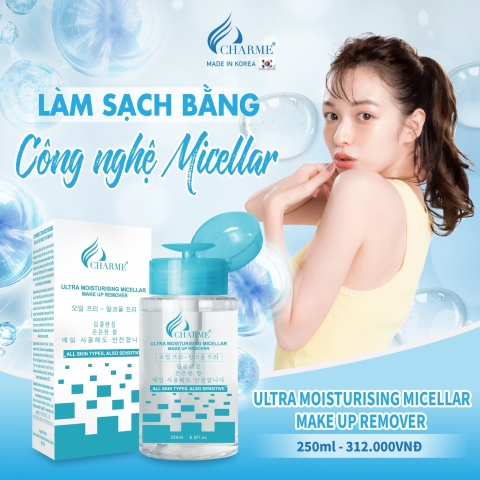 Nước Tẩy Trang 𝐂𝐡𝐚𝐫𝐦𝐞 𝐔𝐥𝐭𝐫𝐚 𝐌𝐨𝐢𝐬𝐭𝐮𝐫𝐢𝐬𝐢𝐧𝐠 𝐌𝐢𝐜𝐞𝐥𝐥𝐚𝐫 𝐌𝐚𝐤𝐞 𝐔𝐩 𝐑𝐞𝐦𝐨𝐯𝐞𝐫