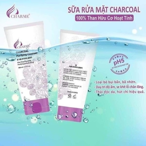 Sữa rửa mặt than hoạt tính Charme Charcoal
