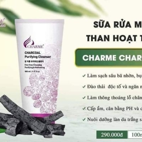 Sữa rửa mặt than hoạt tính Charme Charcoal