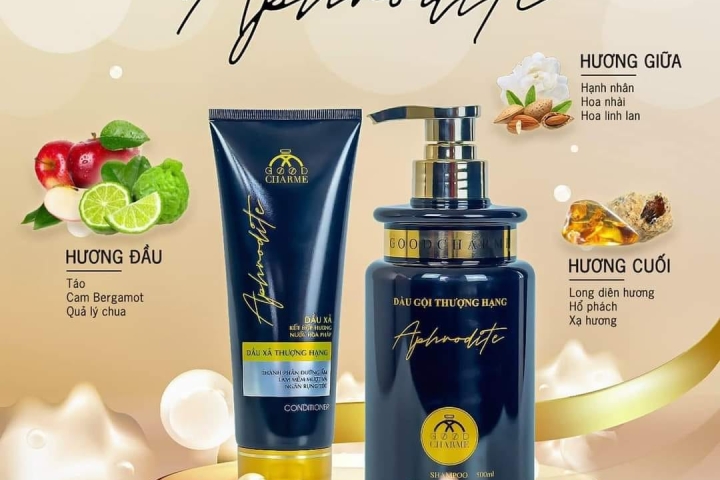 Combo Dầu Gội - Dầu Xả Thượng Hạng Aphrodite - Black
